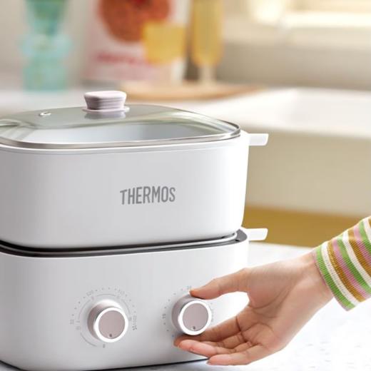【积分兑换】膳魔师（THERMOS） 多功能料理锅空气炸锅家用电火锅电炸煮锅分体式蒸煮一体煎烤料理锅电锅4L EHA-5734A 商品图3