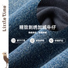 littletime女童牛仔裤秋冬加绒宽松长裤2024新款刺绣儿童直筒裤子 商品缩略图3