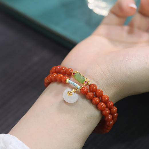 【宫里手串】南红双圈事事如意手串6mm 商品图3