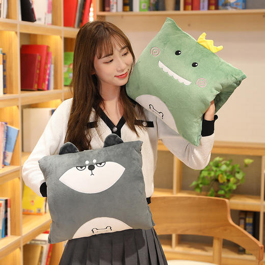 【一物多用！卡通三用抱枕毯】办公室抱枕被子两用二合一靠枕汽车内靠垫多功能午睡毯子，加厚插手设计，填充饱满 。ry 商品图2