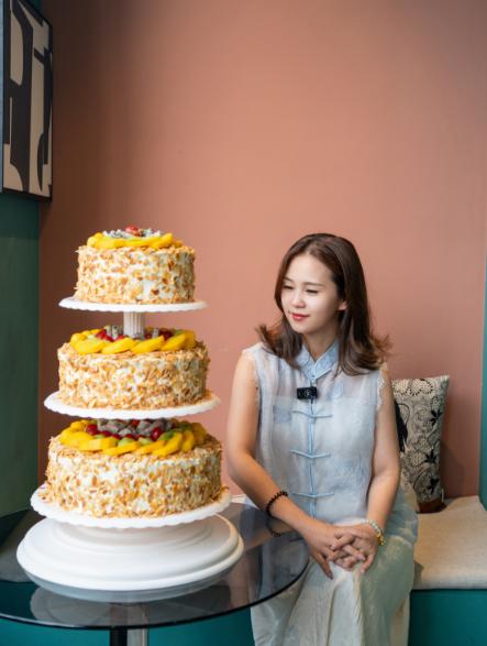 三层蛋糕-椰芒的心圆形 商品图0