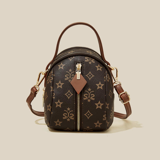 Safiya/索菲娅2024新款爆款时尚小圆包百搭老花单肩斜挎包 SF42215264 商品图9