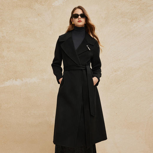 PH925斯尔丽斯尔丽24冬季新款双面羊毛大衣正肩修身大翻领显高显瘦大衣 商品图6