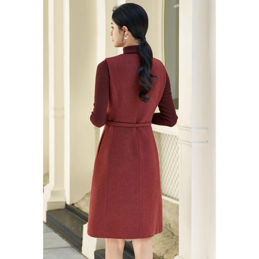 米思阳2025冬季新款气质女神范复古套装轻奢羊毛打底连衣裙两件套4522 商品图3