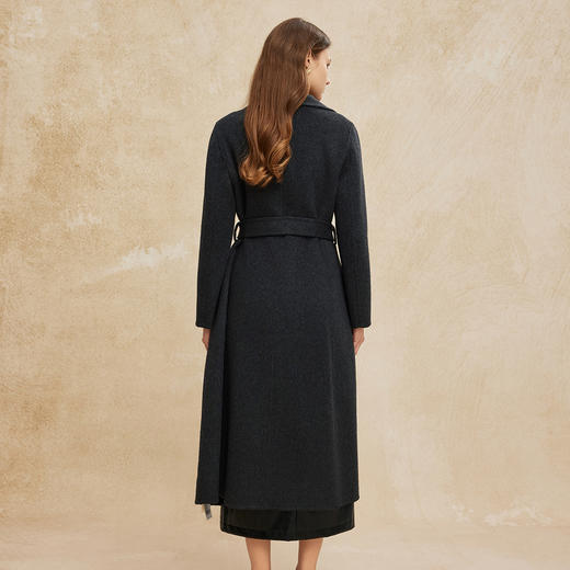 PH927斯尔丽24新款大翻领大气欧范中长款气质高贵双面呢羊毛大衣 商品图5