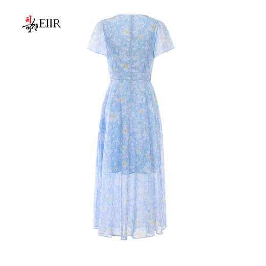 司歌水墨印花v领短袖雪纺连衣裙春夏女A891412X 商品图3