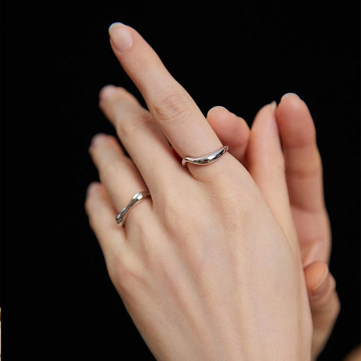 【顺丰包邮】01900 洛诗琳设计感S925纯银简约开口素戒(可调节)0062 商品图3