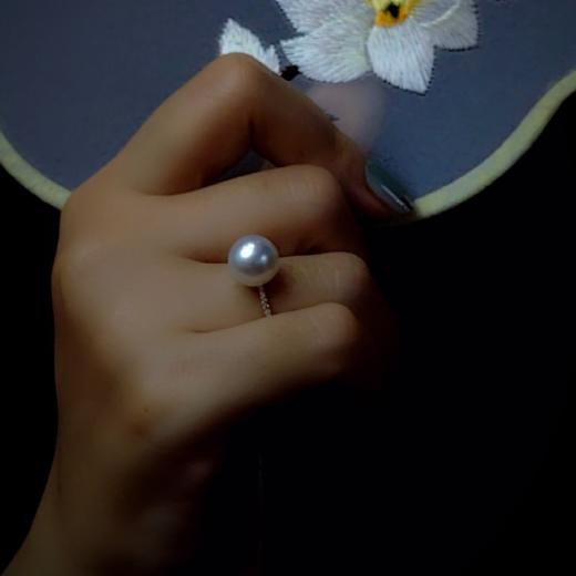 18k镶嵌澳白珍珠戒指 商品图4
