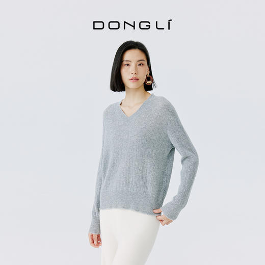 东黎 • 山羊绒女士秋冬V领松密度套头衫 4629 商品图5