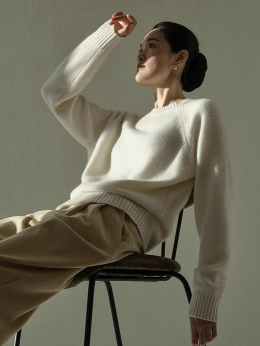 【100%纯羊毛软糯毛衣】秋冬加厚宽松套头慵懒风 打底针织衫上衣外穿  商品图1