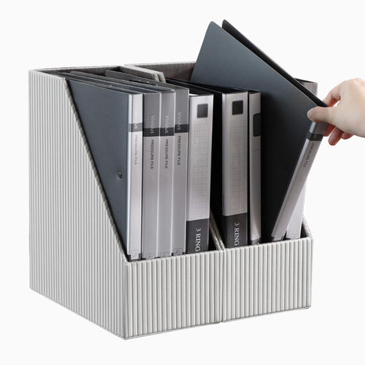 【白色/灰色】娜家皮革文件夹收纳盒 商品图1