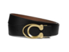 COACH 蔲驰 金色镂空 Logo 平滑扣腰带 男款 黑色 牛皮  42码 宽3.5cm  长度126cm 商品缩略图0
