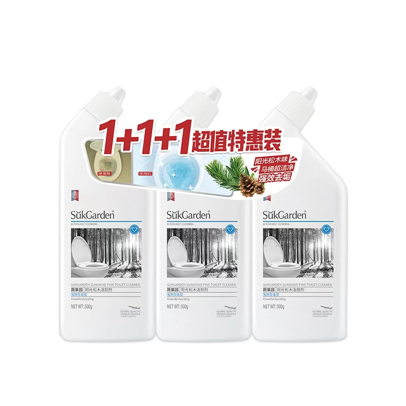 【刮码发货】SukGarden蔬果园阳光松木洁厕剂（强效去垢型）促销装 500g*3