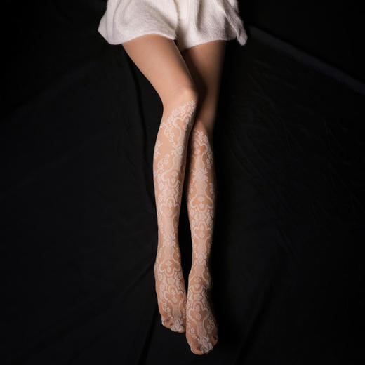 霏慕 复古风韵味提花连裤丝袜新款提花情趣丝袜黑丝连裤袜性感透视外穿欧美内衣女7380 商品图3
