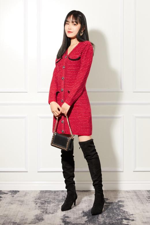 SIA SAYLOR 修身显瘦红色连衣裙 11052 商品图4