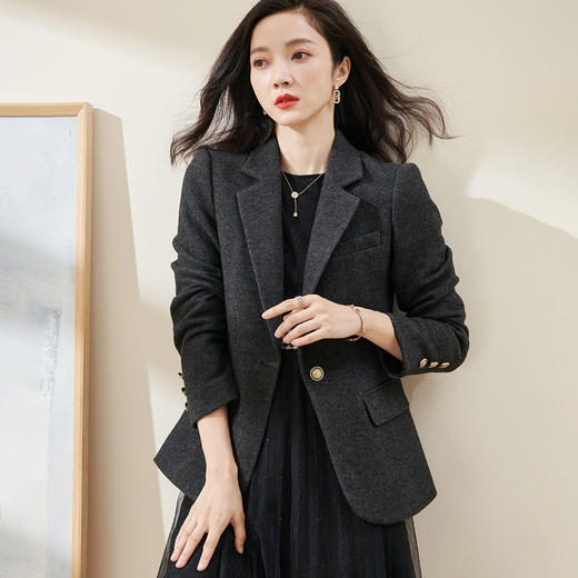 【通勤羊毛西装】米思阳2026春季气质职业简约修身女式西服外套4459 商品图2