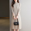 CC-13-6375韩版半高领套头针织衫毛衣女过膝开叉打底衫中长款宽松大码连衣裙 商品缩略图2