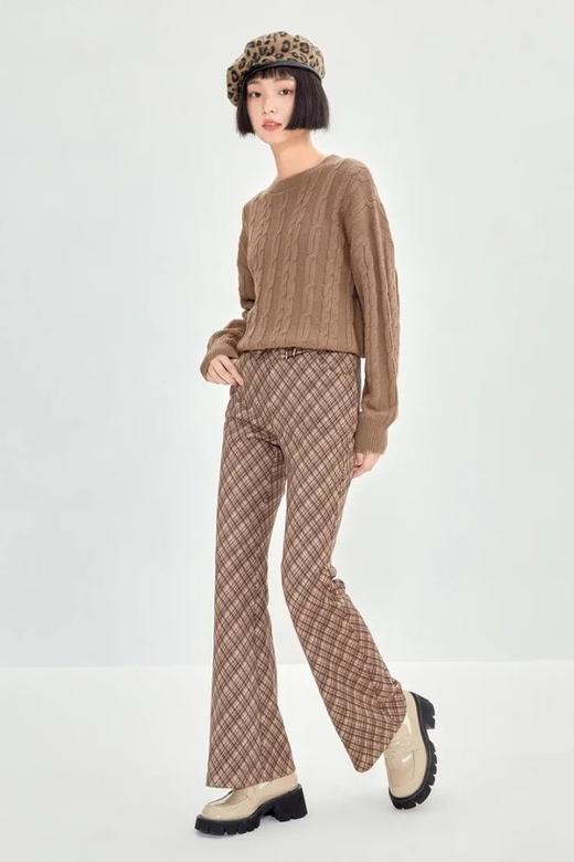 LED'IN 格纹复古微喇叭裤 19002 商品图3