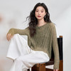 甜美温柔慵懒感长袖圆领针织衫女轻薄短款罩衫毛衣V0042881 商品缩略图3