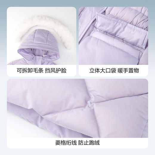 【御寒-5~5℃】女童长款羽绒服外套冬季新款安奈儿童装EG445597 商品图4