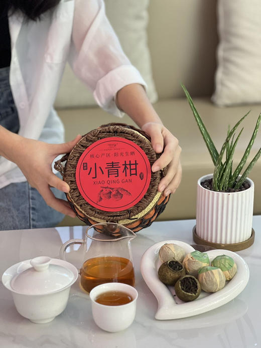 【手提小篮子装】强韵小青柑500g🌸 ➽新会青柑➕地道云南熟普☺️ ✅醇/滑/香/甜/ ✅清热解毒、化痰止咳新会小青柑 🎁送礼首选 商品图2