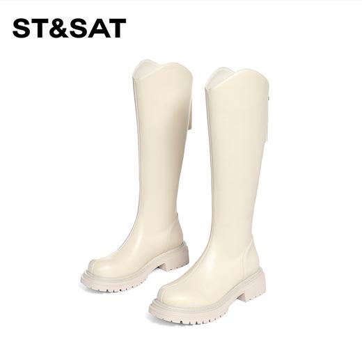 星期六复古高筒不过膝骑士靴SS34117H61 商品图8