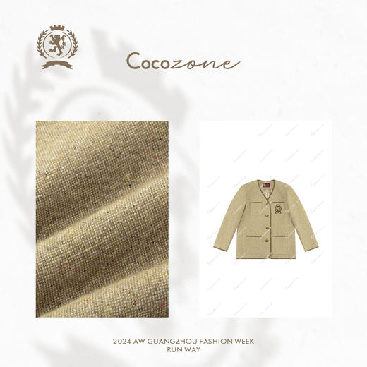 COCO ZONE 设计感撞色小香风V领西装外套CC1C2192 商品图2