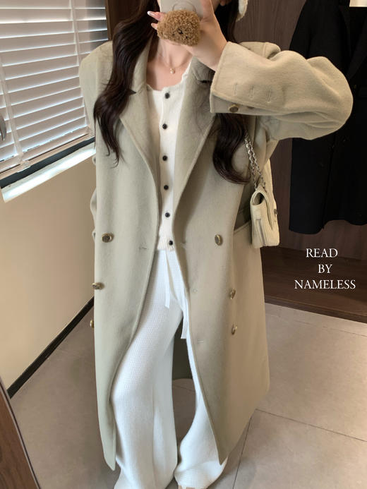 Read Nameless /豆绿色全羊毛双面呢大衣 2024/10/31 商品图13