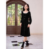 【专属特价】熙世界法式赫本风方领丝绒连衣裙秋冬新款高级感显瘦a字小黑裙 商品缩略图4