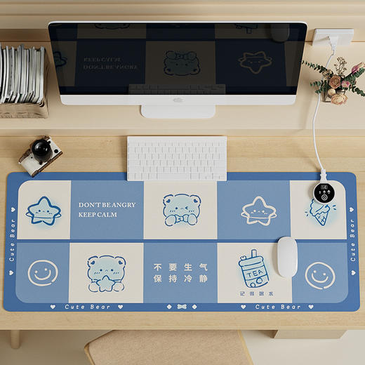 【一个桌面小太阳】电加热桌垫鼠标垫礼品发热垫办公室冬季冬天电脑学生书桌面暖手垫。ry 商品图5