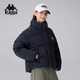 Kappa卡帕背靠背2024冬季新款短款面包服保暖防寒服运动羽绒服女