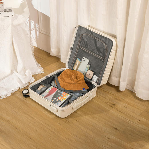 【全新升级，轻盈小巧，专注短途出行】行李箱拉杆箱 18寸可充电登机箱 小型轻便旅行箱 密码箱皮箱子-QQ 商品图4