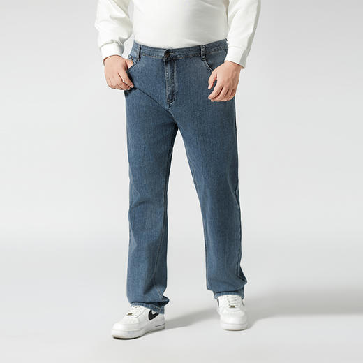 【特大码】【新款DMR】大依优型大码男装牛仔裤加肥加大号宽松长裤舒适直筒胖子裤子 商品图3