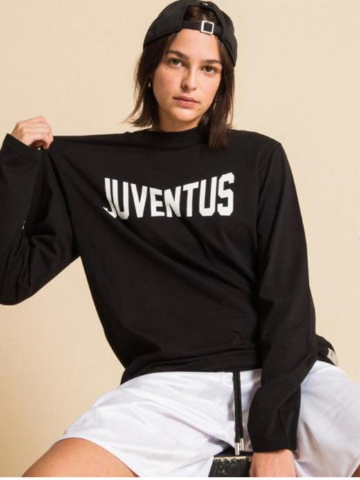 尤文图斯立体字母印花长袖衬衫T恤 商品图1