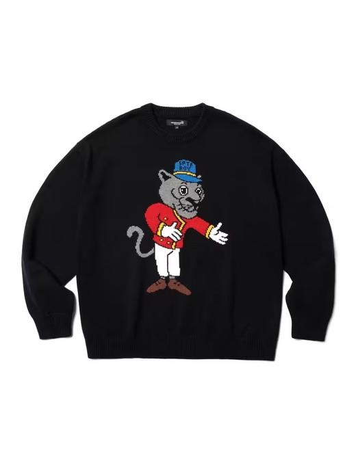 SUPERTOFU(SPTF)/WB-AW24-M003/黑豹门童 手绘图案 针织衫 商品图3
