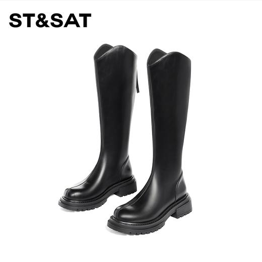 星期六复古高筒不过膝骑士靴SS34117H61 商品图9