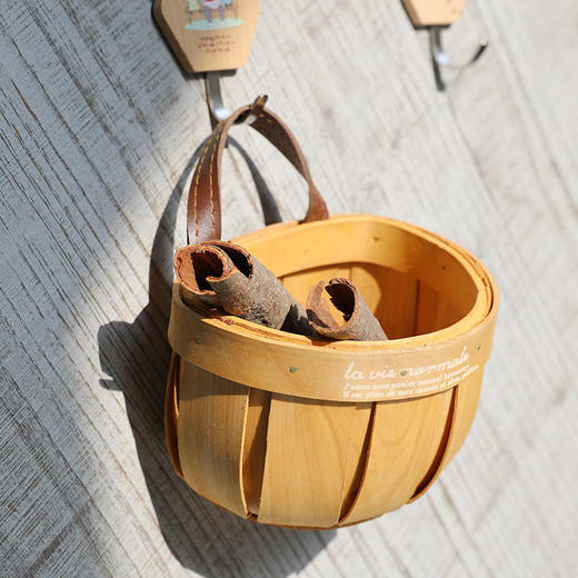【蜜糖色】娜家壁挂竹编葱姜蒜收纳筐 商品图2