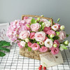 【好时光】6枝粉色玫瑰➕1枝粉色绣球➕5枝粉色洋桔梗➕新鲜配花配叶，高端大气时尚花篮 商品缩略图0