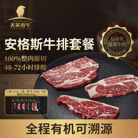 【冷冻】天莱香牛安格斯有机牛排套餐1000g