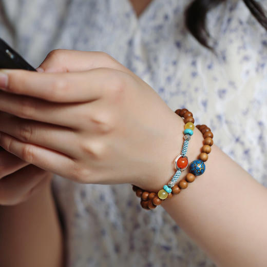 【青山特惠】6mm46颗老山檀原创【星瑶】双圈手串y36 商品图6