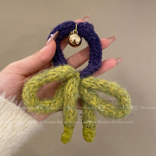 【蝴蝶结发圈也太乖了吧】秋冬软糯可爱蝴蝶结头饰，糯叽叽发圈太适合喜欢少女造型! 毛线发圈简约头绳女2025新款高端扎发皮筋QQ 商品图9