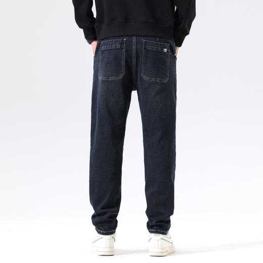 【新款DQ】大依优型大码直筒松紧腰牛仔裤长裤男舒适休闲简约百搭加肥加大男装潮款 商品图5