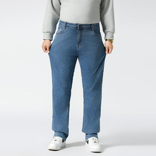 【特大码】【新款DMR】大依优型大码男装牛仔裤加肥加大号宽松长裤舒适直筒胖子裤子 商品图2