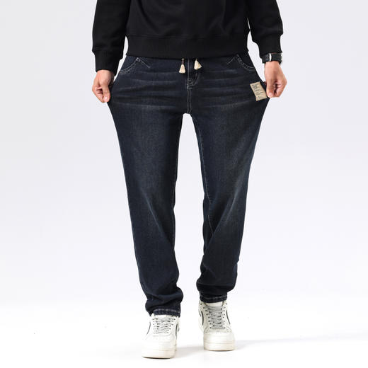 【新款DQ】大依优型大码直筒松紧腰牛仔裤长裤男舒适休闲简约百搭加肥加大男装潮款 商品图2