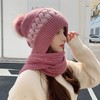 秋冬百搭针织帽子围巾两件套一体百搭显脸小风雪帽毛球毛线帽学生潮流百搭新款旅游必备小红书推荐 商品缩略图1