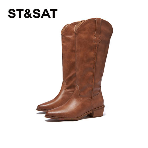 星期六时尚尖头西部复古牛仔靴SSC4117C3I 商品图6