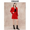 VIMAGE纬漫纪气质高级感小香风V领红色显瘦短外套秋冬新款V2203819 商品缩略图1