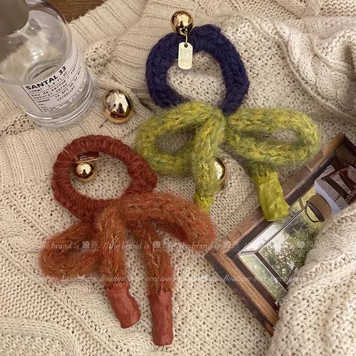 【蝴蝶结发圈也太乖了吧】秋冬软糯可爱蝴蝶结头饰，糯叽叽发圈太适合喜欢少女造型! 毛线发圈简约头绳女2025新款高端扎发皮筋QQ 商品图3