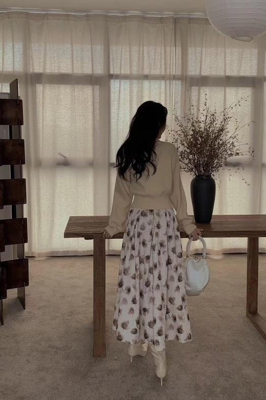 Stay2Weeks 黄色针织开衫印花半裙套装 19041 商品图7