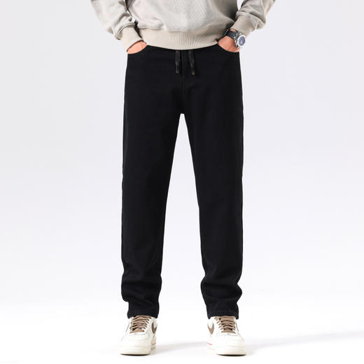 【新款DQ】大依优型大码直筒松紧腰牛仔裤长裤男舒适休闲简约百搭加肥加大男装潮款 商品图1